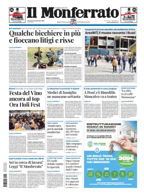 Il Monferrato - Edizione 72 del 24/09/2024